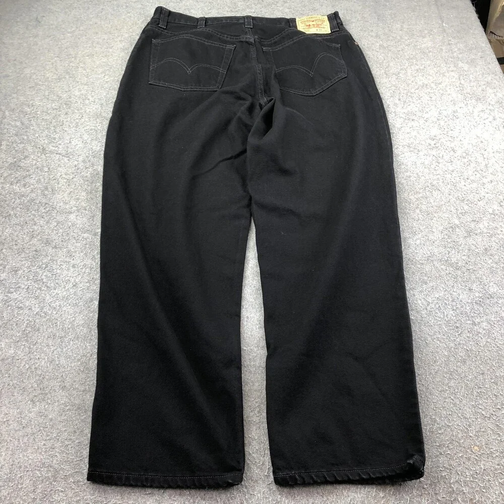 Levis 560 Jeans Mens 38x32 Black Dark Wash Relaxed Tapered Denim Pants